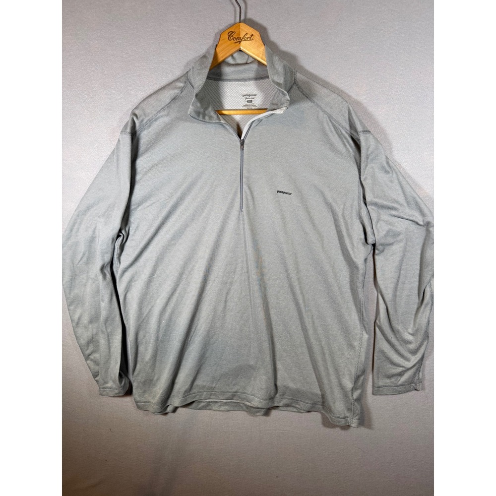 Patagonia Capilene 1/4 Zip Pullover Mens XXL Gray Long Sleeve Shirt 44263F4
